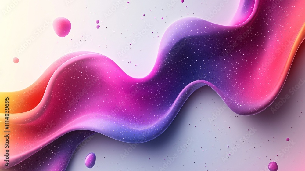Poster fluid gradient shapes create a dynamic design against a minimal white background