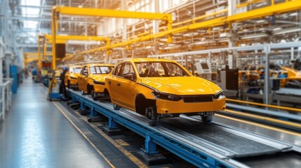 Automobile Production Line in Modern Factory