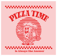 Pizza Mascot Vintage Design