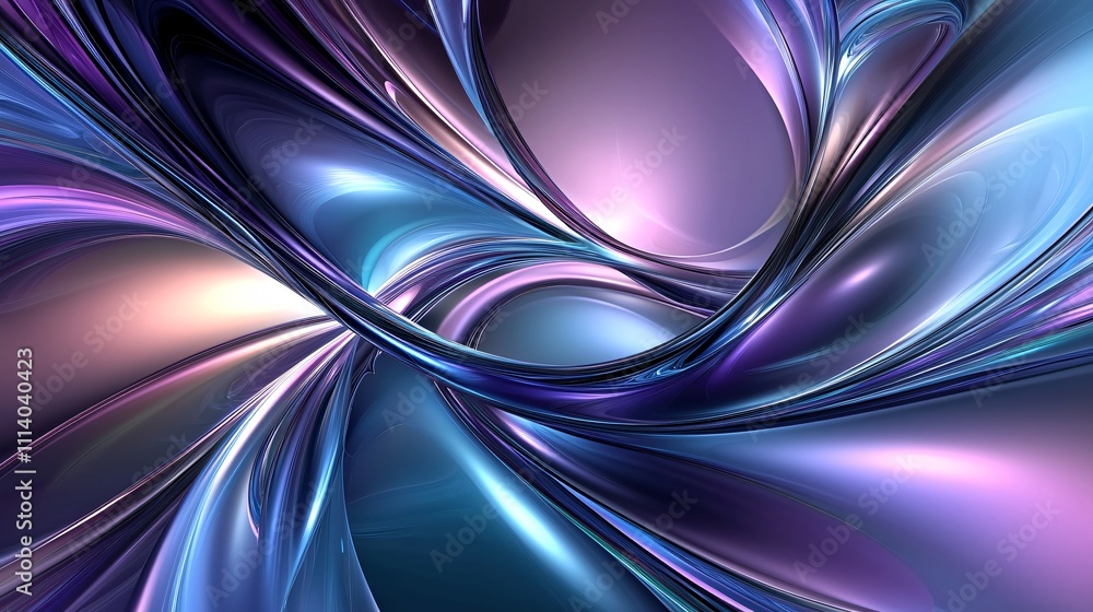 Poster iridescent fluid abstract design swirling in vibrant colors and flowing patterns
