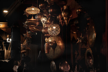 light souks in marrakech in the squares of jema al fina