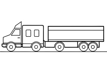Minimalist Highway Haulers Line Art Vector