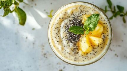 Refreshing Tropical Smoothie in Clear Cup