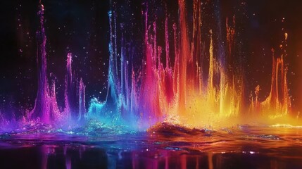 Fototapeta premium Vibrant Color Explosion Abstract Art: A Symphony of Hues and Textures
