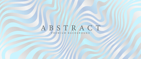 Elegant background with blue and silver lines 3d pattern on luxury gradient. Premium abstract vector illustration for invitation, flyer, cover design, luxe invite, business banner, prestigious voucher