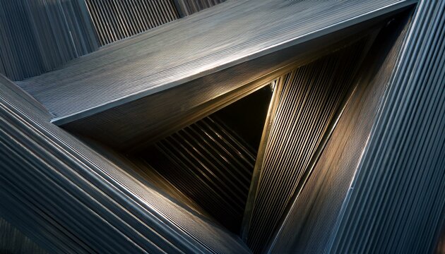 Futuristic and angular art and design; geometrical conceptual and abstract art; metal and metallic design and art; strong angle shapes and lines; structural architecture and ultra modern design