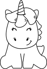 Cute unicorn coloring book design