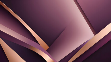 Minimalist Deep Purple, Rose Gold Geometric Background with Soft Gradients and Modern Aesthetic