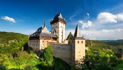 Fototapeta premium view of the castle karlstejn czech republic