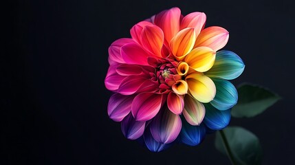 Obraz premium Bold Artistic Floral Design Highlighting Gradient Colors and Radiant Bloom Illustration