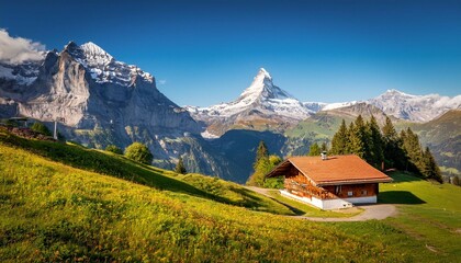 grindelwald view of the chalet and mount wetterhorn