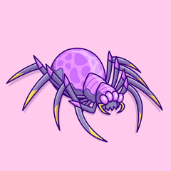 Cute Tarantula Spider Cartoon Vector Icon Illustration. 
Animal Nature Icon Concept Isolated Premium Vector. Flat 
Cartoon Style 