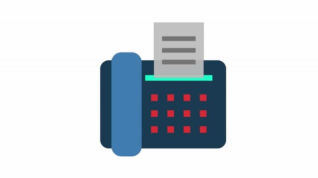 Fax Machine Icon. Animated Icon to Improve Project and Explainer Video