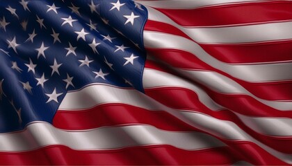 drapeau americain plisse avec texture de tissus rendu 3d