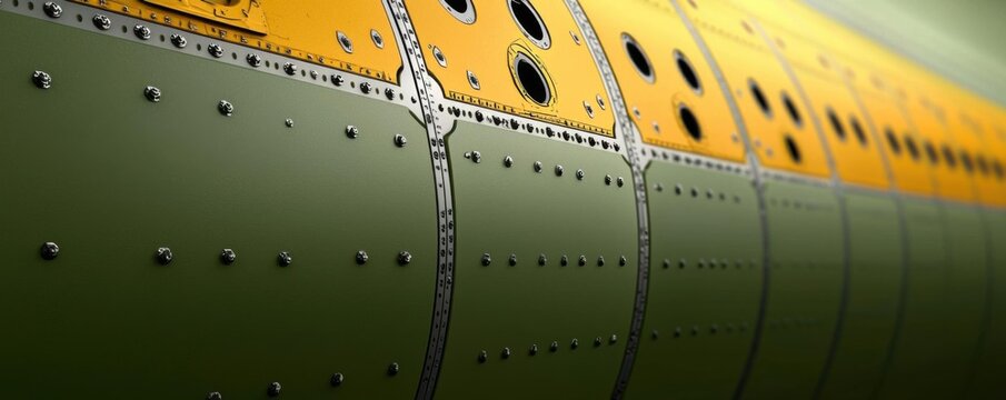 Material science durability concept. Crosssection of lightweight durable composites in aerospace fuselages, cuttingedge materials, aviation engineering