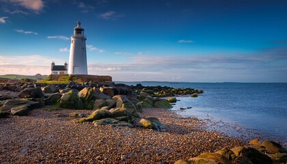 view of the st bees ligthouse in northern england