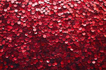 Red glitter background with shiny red sequins texture, sparkling red sparkle, and shimmering red glitter pattern in high resolution.