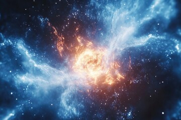 Celestial Nebula Swirling Cosmic Fire And Ice