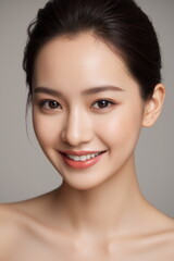Obraz premium 自然な美しさを持つ若い女性の笑顔