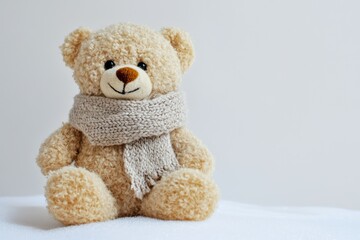 A toy bear placed on a white background.