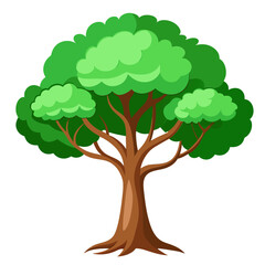 A cartoon-style tree with a simple design