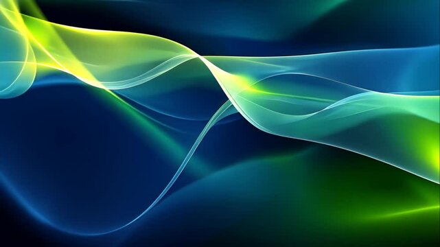 Abstract blue, green, and yellow wave design.