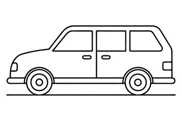 Minimalist Urban Commute Line Art Vector