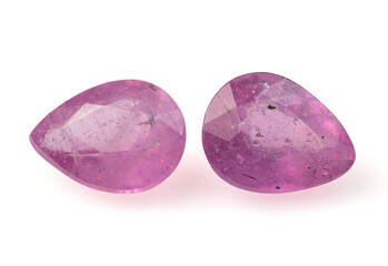 Natural African Pink Ruby Pair with Brilliant Facets and Unique Inclusions