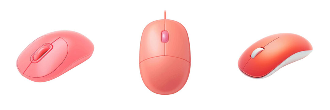 3d render computer mouse isolated on transparent background Cartoon Illustration in plastic style