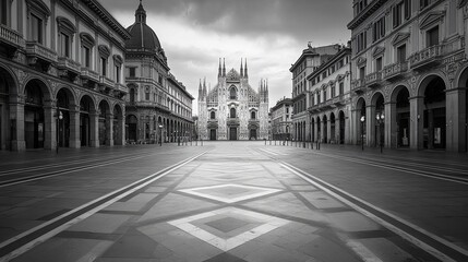 Milan's streets were deserted during the Corona Virus curfew.