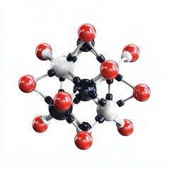 3D illustration of a cofactor molecule displaying intricate structure and chemical bonds, isolated on a white background for educational purposes.