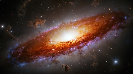 A close-up image of a galaxy revealing bright star-forming regions in vivid colors