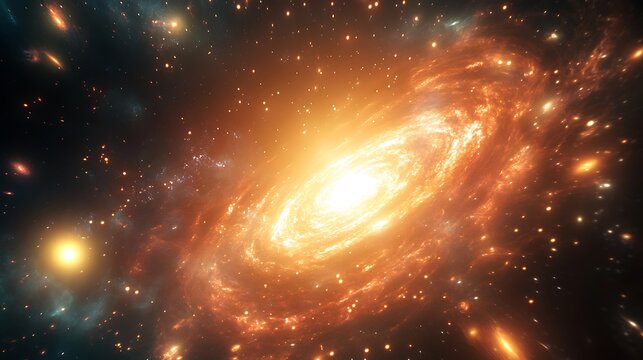 A galaxy cluster with luminous cores surrounded by diffuse glowing halos