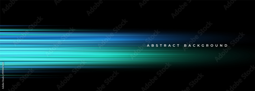 Fototapete black abstract background with blue and green gradient light streaks. wide technology background wit
