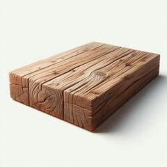 wooden board plank wooden box isolated on white background