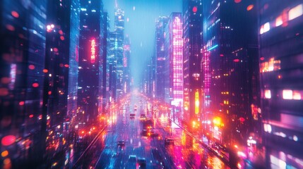 An innovative design and bright colors envision a futuristic world in 2025 in this artwork