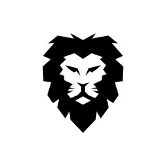 Black tiger icon. Black lion logo on white background.