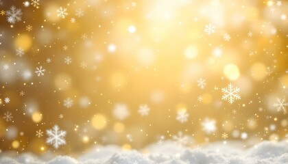 Golden Snowflakes Winter Background. A shimmering golden background with snowflakes falling, symbolizing winter magic, elegant design, and a touch of luxury. Elegant Christmas background with snowflak