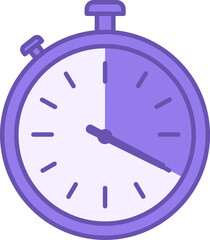 Colored Timer Icon. Vector Illustration. Measuring Exercise Duration, Rest Intervals, and Total Workout Time. Sports and Fitness Concept