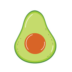 Avocado fruit isolated vector. Cartoon avocado illustration on White Background.