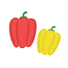 Paprika isolated vector. Cartoon paprika illustration on White Background.
