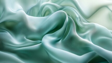 Obraz premium Abstract Close-Up of Flowing Aqua Fabric