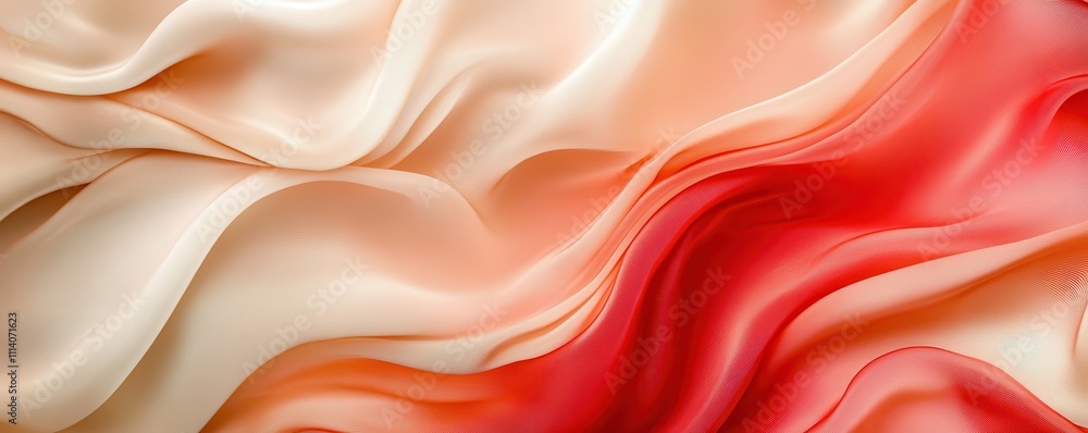Poster a red and beige silk fabric flows in the air, creating a beautiful abstract pattern. abstract art il