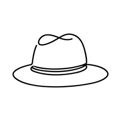 Elegant fedora hat icon. Black and white cartoon of a fedora hat. Vector illustration