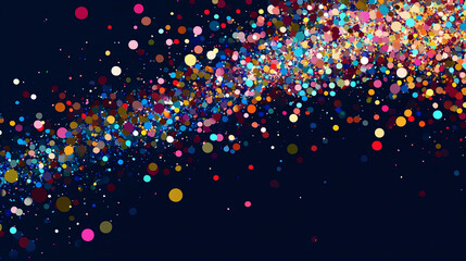 Colorful falling confetti with blurred blue background creating a festive and party atmosphere christmas and new year mood
