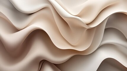 Abstract Beige Fabric with Smooth, Wavy Texture