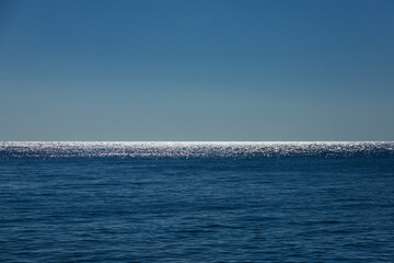 Seascape. Red Sea, sea horizon. Copy space.
