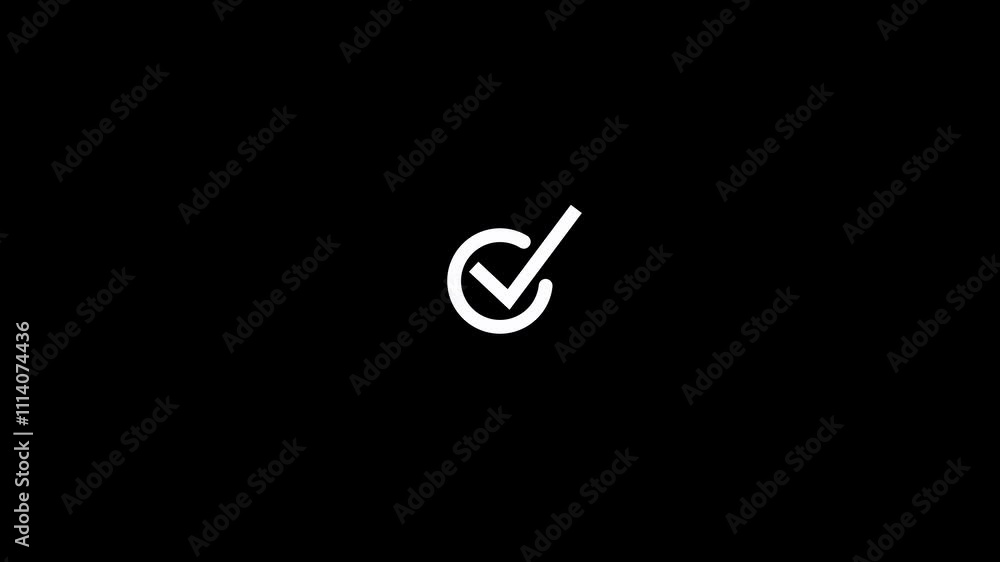 Poster animation of check mark symbol. positive answer, tick mark icon. animation of check mark icon. appro