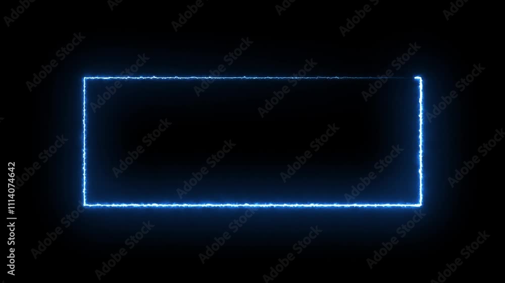 Poster seamless loop animation rectangle frame 4k video motion graphic. animated borders frame glowing neon