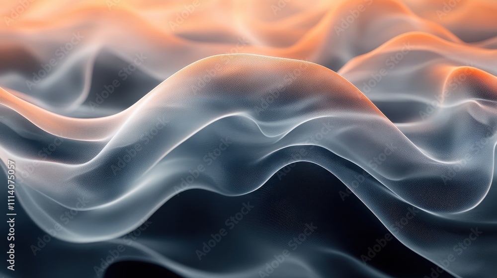 Poster transparent undulating wavy background. dynamic abstract shape. wavy background made of liquid mater